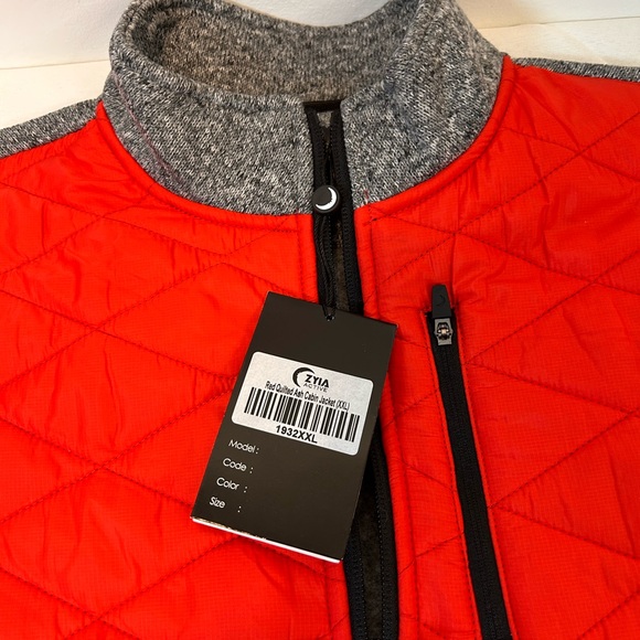 ZYIA Active Red and Gray Quilted Ash Cabin Jacket Women’s Size XXL new - Picture 5 of 12